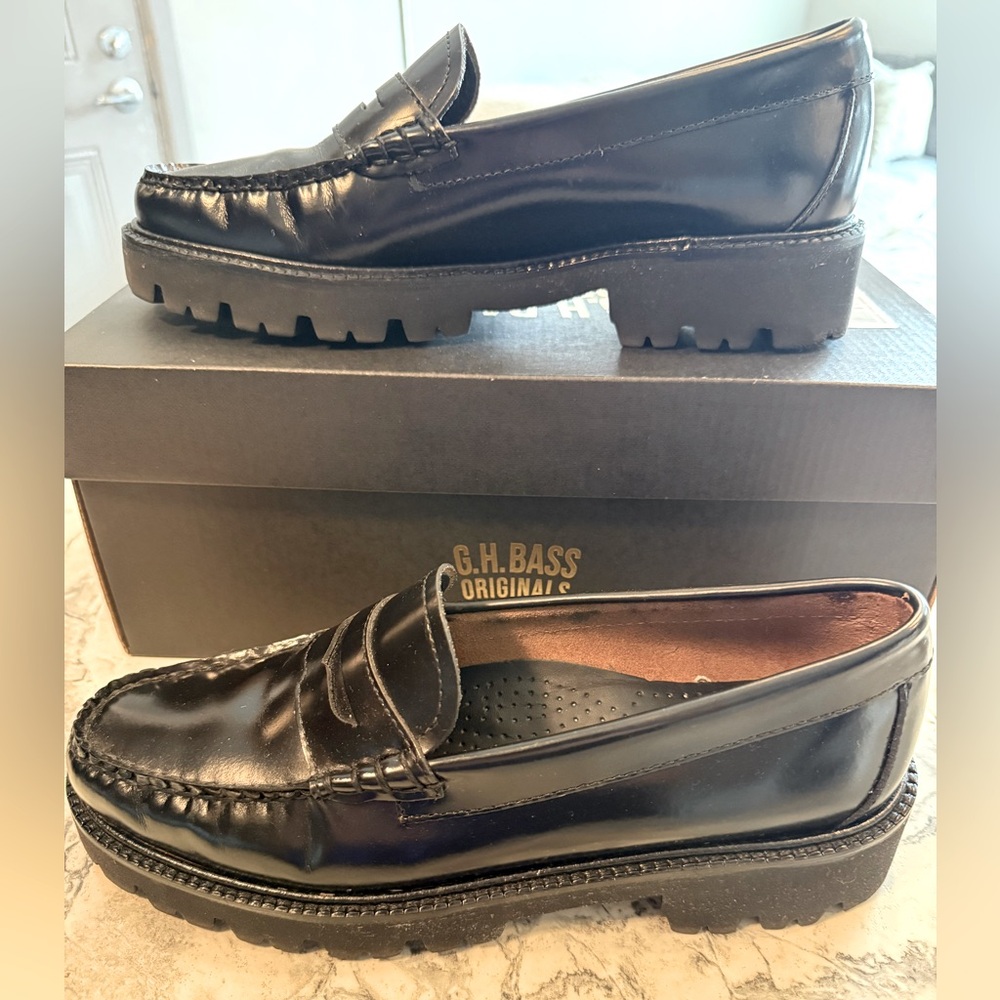 G.H. Bass & Co. Black Leather Loafers